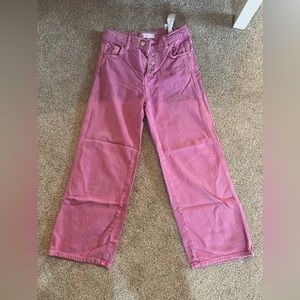 Pink Zara wide leg jeans